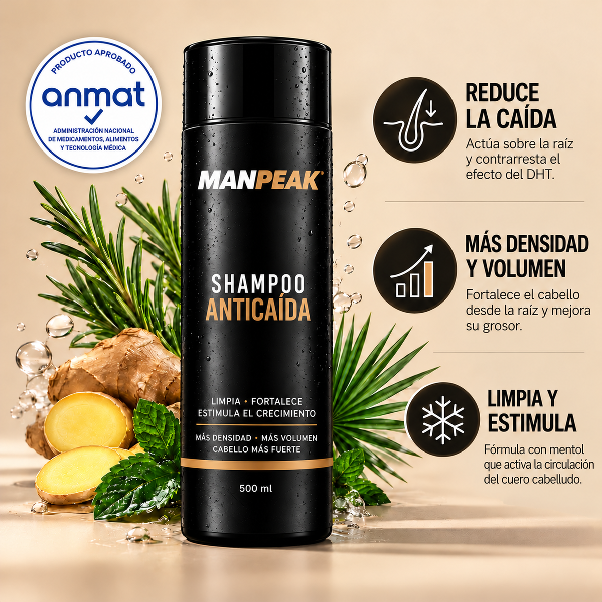 SHAMPOO ANTICAIDA MANPEAK